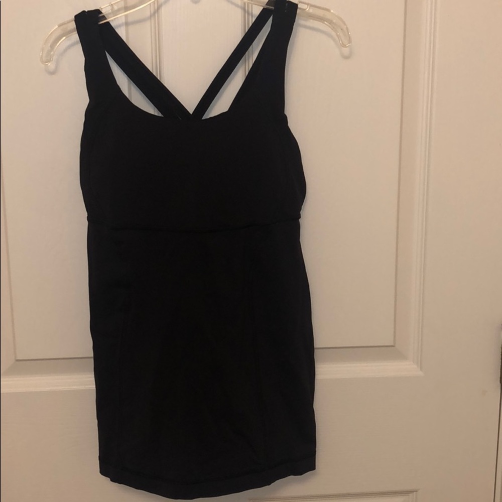 Black Lululemon tank with built in bra